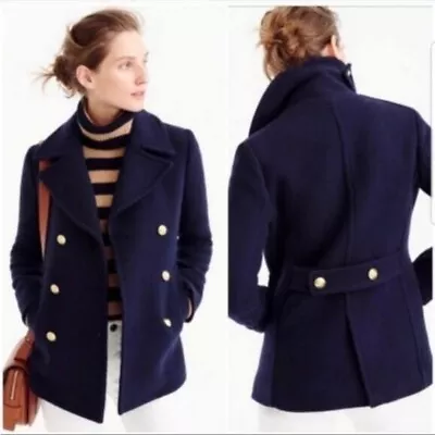 J.Crew Majesty Nello Gori Italian Stadium Cloth Navy Peacoat Size 4 • $125