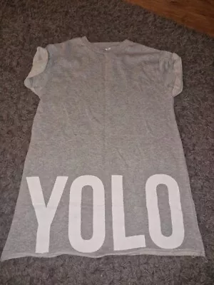 Primark Grey YOLO Jumper Size 8 • £1.50