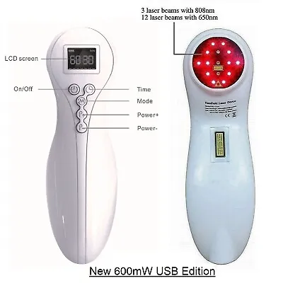 Cold Laser Therapy Body Pain Relief Device 600mW Soft Healing Lazer Pet Friendly • $259