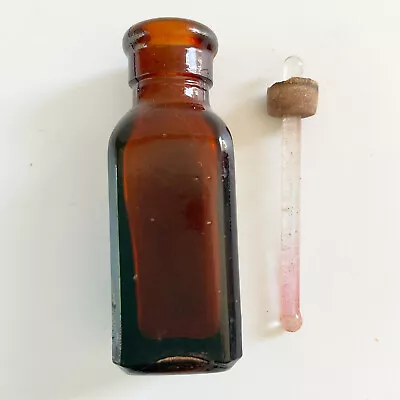 Antique Iodine Bottle Cork Lid Glass Dropper • $9.98