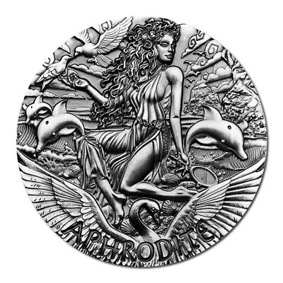 2015 GODDESSES OF OLYMPUS - APHRODITE - 2oz Silver HIGH RELIEF ANTIQUED Coin • $250