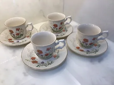 Mikasa English Countryside MARGAUX Set Of 4 Cups And Saucers Excellent Condition • $25.99