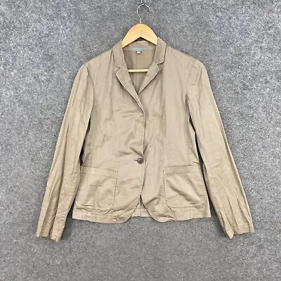 Uniqlo Jacket Womens S Small Brown Long Sleeve Button Collared Cotton J3114 • $15.16