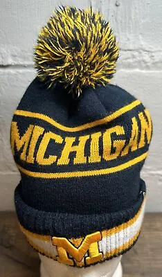 MICHIGAN WOLVERINES NCAA Football Hockey Zephyr Winter Knit Pom Fleece Lined Hat • $17.99