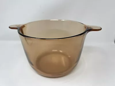 Pyrex Corning Vision Amber Stock Pot Dutch Oven No  Lid 3.5 L Made In France  • $28