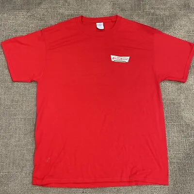 $14.60 • Buy Krispy Kreme Doughnuts Logo Red Large L T-Shirt Workwear Uniform 2 Sided