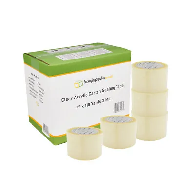 Clear Adhesive Box Packing Tape 3 X110 Yards 48 Rolls 2 Mil Dispenser Refill • $99.85