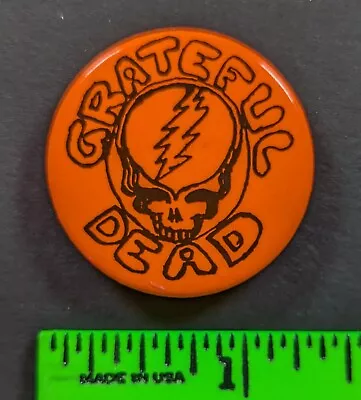 Vintage 1974 Grateful Dead Rock Music Band Skull Pinback Pin • $15