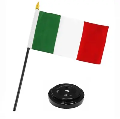 3PCS 10x15cm Italy Italian Flag Desk Set Table Wood Stick Base Premium Polyester • $24