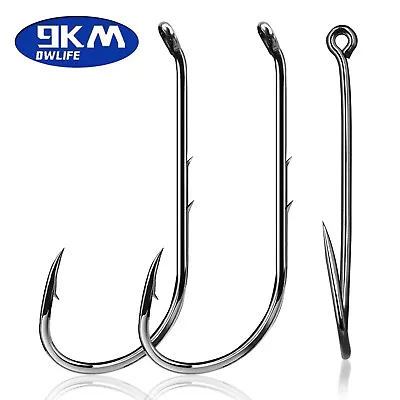 9KM 200Pack Bait Holder Fishing Hooks Bait Hooks Offset Circle Hook 17mm~51.3mm • $8.90