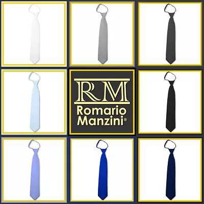 Romario Manzini® Men's Solid Color Zipper Ties (45 Colors) • $12