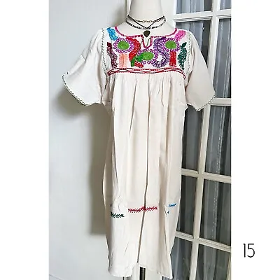 Mexican Aguacatenango Embroidered  Tunic  L • $39.99