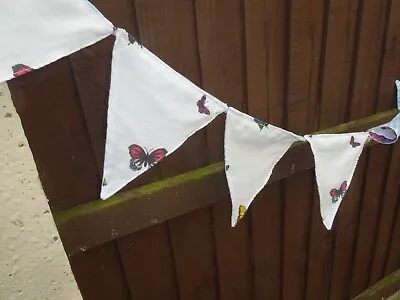 £6 • Buy Bunting Double Sided Cotton Butterflies On One Side 6m