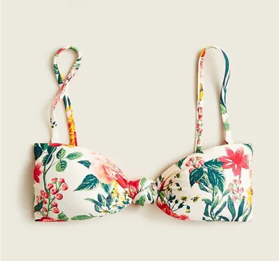 NWT J Crew Knot Bandeau Bikini Top In Vintage Floral Size Small Retails $68 • $44.99