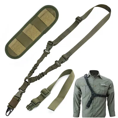 Tactical Single One Point Bungee Gun Rifle Sling W/ Shoulder Pad + Remove Buckle • $16.95