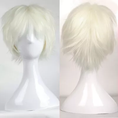 US Men Male Short Full Wigs Boys Anime Cosplay Costume Party Synthetic Hair Wig • $15.58