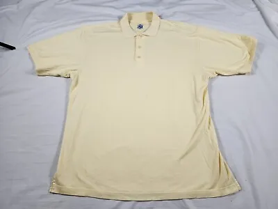 J Press Mens Polo Shirt Short Sleeve Yellow Italian Mercerized Cotton Golf XL • $17.99