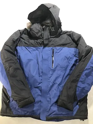 Cabela's Dry-Plus Lined Winter Jacket Coat Hooded Size XL Blue Black Full Zip • $39.95