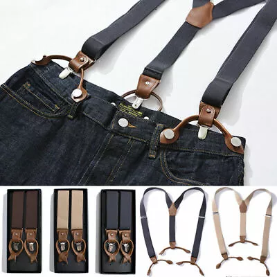 Men's Retro Pants Trousers Belt Universal Elastic Strap Suspenders Pants Braces  • $24.73