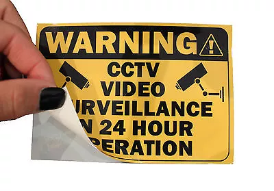 4x Wall Vinyl Sticker CCTV Video Surveillance 24 Hour Notice Secure Your Site • $5.50