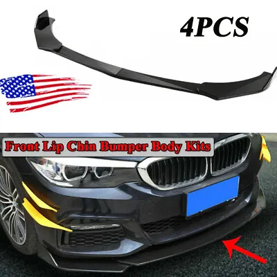 For BMW F30 M Sport 3Series 12-18 Gloss Black Look Front Lip Body Kit Spoiler AU • $43.95