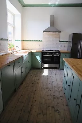 £1040 • Buy Bespoke, Solid Wood, Handmade Country Kitchen Cabinet Unit With Pine Worktop