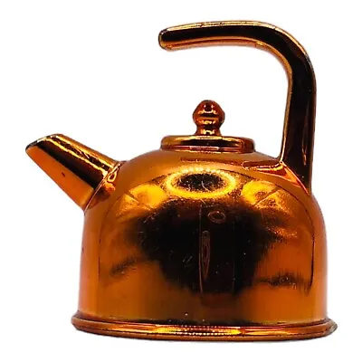 Vintage Copper Tone Plastic Miniature Dollhouse Teapot Tea Kettle 1” • $10.37