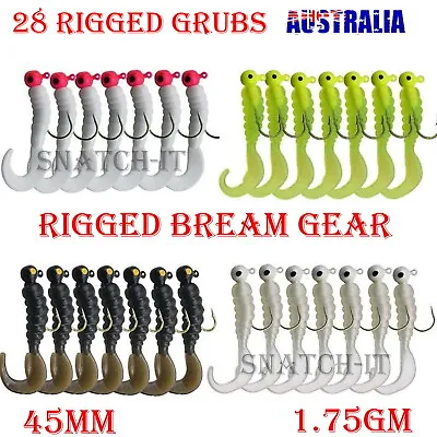 $12.99 • Buy 28 Rigged Soft Plastic Fishing Lure Tackle  Curly TAIL Hooks Bream Bass Lures