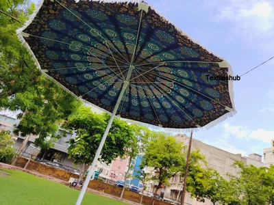 $201.84 • Buy Indian Blue Peacock Umbrella Beach Sun Shade Outdoor Parasol Designer Umbrellas