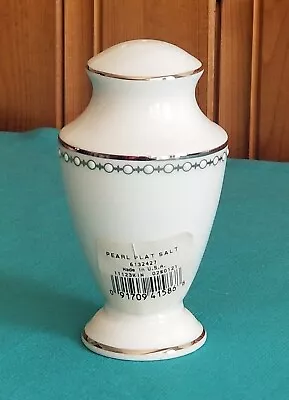 Lenox USA Fine Bone China PEARL PLATINUM Salt Shaker NEW White Enamel Dots • $49.95