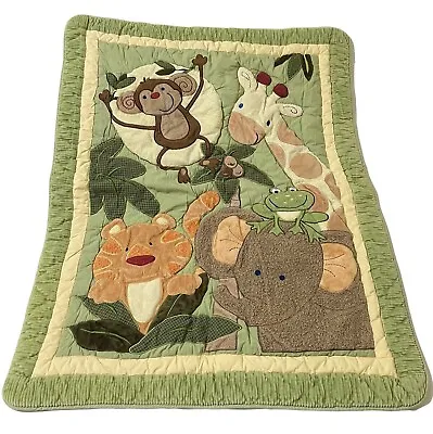 Nojo Safari Jungle Animals Crib Bedding Baby Blanket Reversible Blankie 40 X32  • $26.36