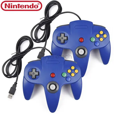 2x N64 USB Gaming Controller Retro N64 Bit PC Game Pad Joystick For PC Mac AU • $21.84