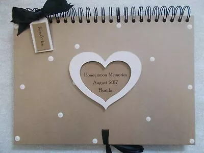 £17.95 • Buy Personalised Handcrafted A4 Honeymoon Memories Scrapbook Photo Album Gift