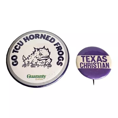 NCAA TCU Horned Frogs  And Texas Christian Vintage Pins-  Then And Now  • $13.95
