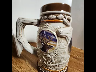 Hunting Scene Ceramic Beer Stein 7  Tall 4 1/4 Wide Nib • $19.99