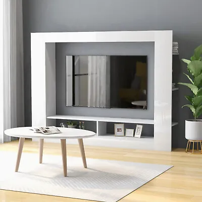 £94.90 • Buy White Gloss TV Unit Modern Lounge Display Cabinet Wall Mount Storage Media Stand