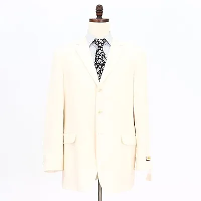 $74.99 • Buy Island Pacific 46L Beige Sport Coat Blazer Jacket Solid 3B Silk