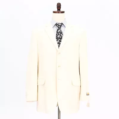$74.99 • Buy Island Pacific 46L Beige Sport Coat Blazer Jacket Solid 3B Silk