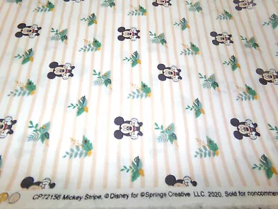 Mickey Mouse Striped Fabric. 2020 Disney. 1 Yd. Thread Binding. Lt. Wt. A24-343 • $5.50