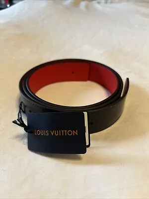 Louis Vuitton Men’s Belt Taurillon Leather Red And Blue No Buckle Reversible New • $395