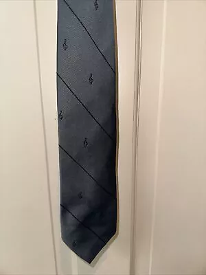 Men’s Music Tie Aim By Albert Elovits 1986 Gray Music Notes • $10.99