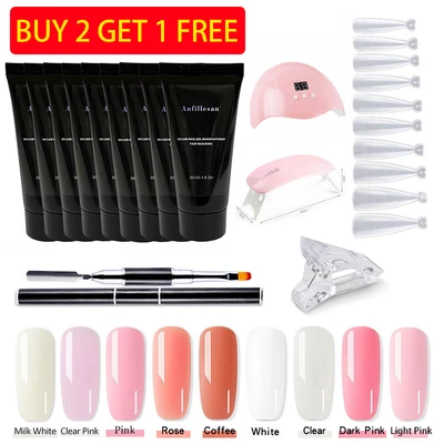 $57.19 • Buy Anfillesan Gel Nails Poly Nail Gel Extension Kit & 54W UV LED Lamp Dryer Set DIY