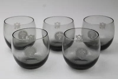 $46.09 • Buy Vintage NFL New Orleans Saints Smoked Glass Rocks Whiskey Glasses Cups Set Of 5