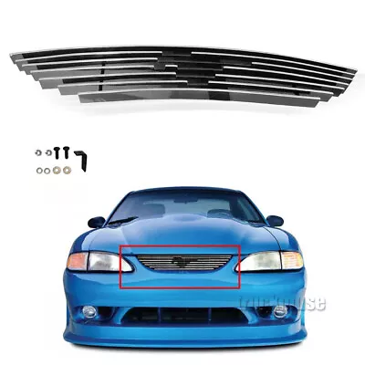  Fits 1994-98 Ford Mustang Front Chrome Main Upper Billet Grill Grille Insert • $47.22