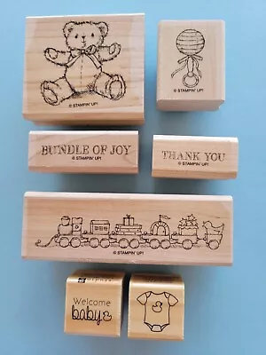 Stampin Up Teddy & Train Rubber Stamps Set • $8.50