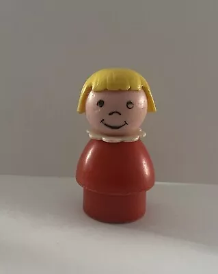 Fisher-Price Vintage Little People Blonde Girl Red Dress • $6