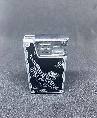 £9.95 • Buy BEST WINDPROOF TURBO JET FLAME REFILLABLE GAS CIGARETTE CIGAR LIGHTER Black/sil