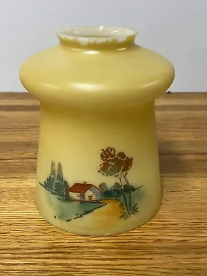 Vintage  Glass Lamp Shade Arts & Crafts Mission House/Yard Hand Painted Butter • $17.50