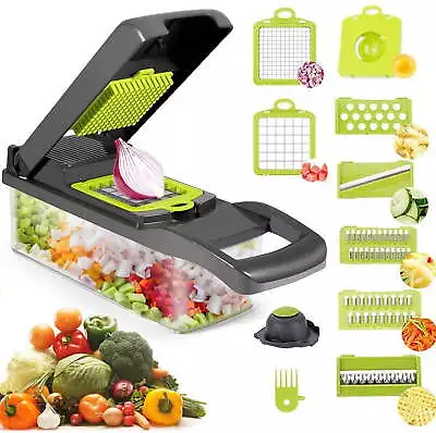 Vegetable Chopper Slicer 10-in-1 Chopper Vegetable Cutter With Container Kitchen • $19.99