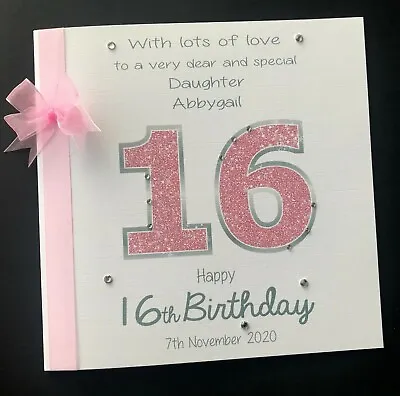 Large 8  Personalised Birthday Card Sister Granddaughter Niece Auntie Friend ANY • £6.79